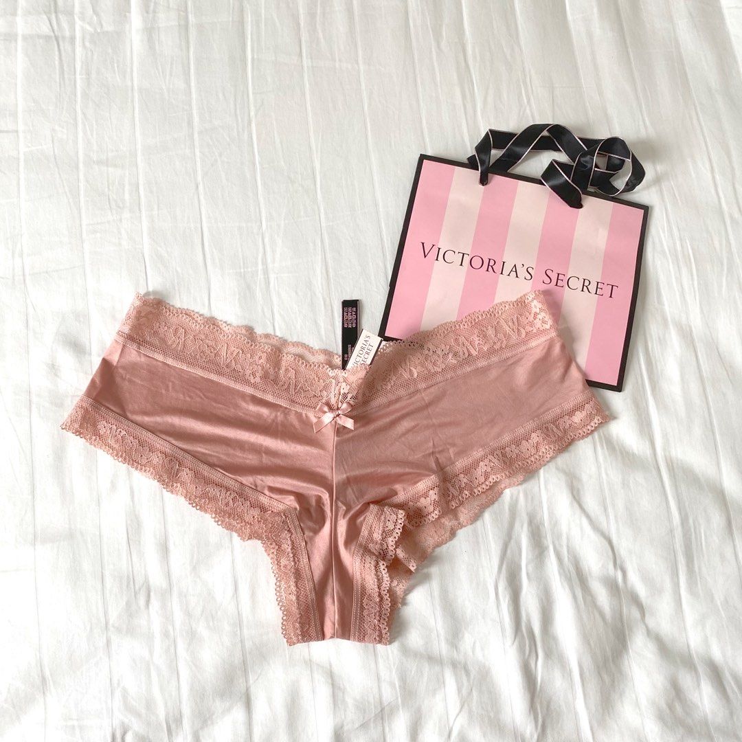 Victoria's Secret Pink Logo Lace Cheekster Small Panties, Women's Fashion,  New Undergarments & Loungewear on Carousell