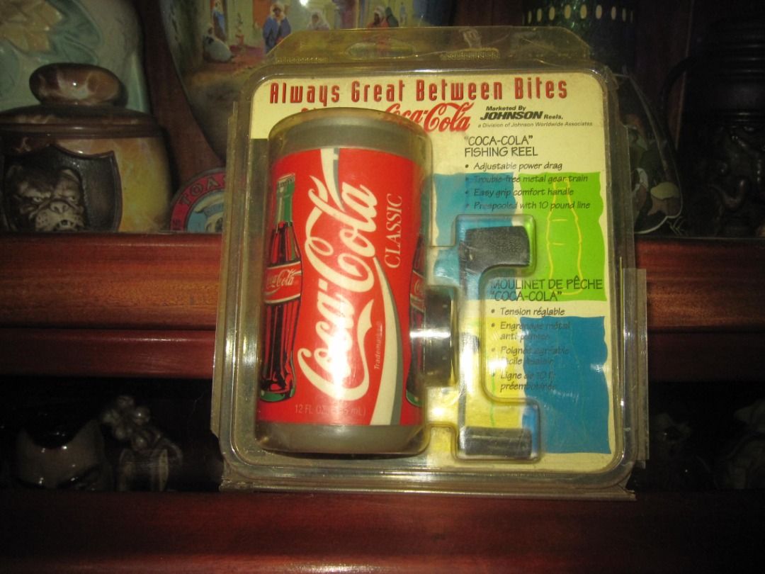 Vintage Coca Cola Coke Johnson Fishing Reel, Sports Equipment, Fishing on  Carousell