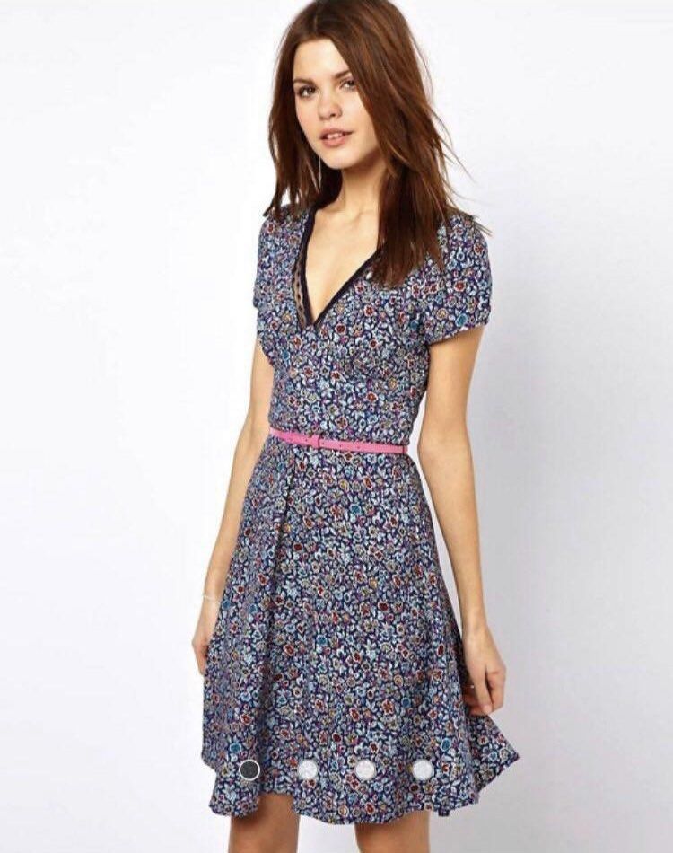 Blue Chiffon Tea Dress