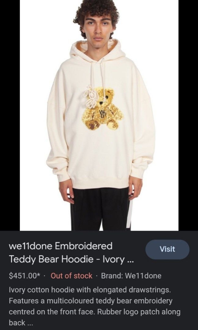 WE11DONE Embroidered Teddy Hoodie