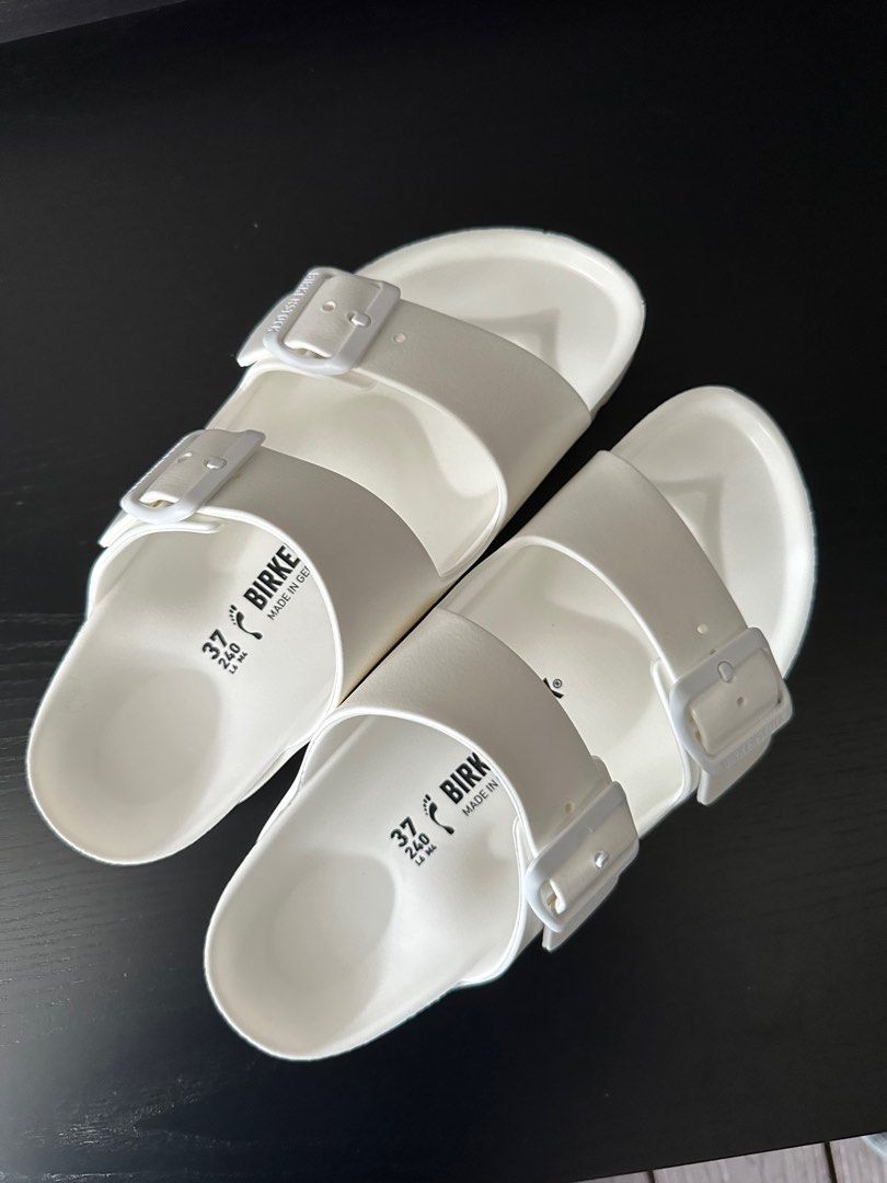 White plastic birkenstocks size cheap 37