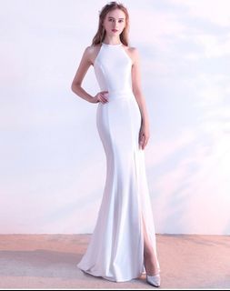 [Free shipping 2 items above] White Dress for ROM/Wedding BNWT