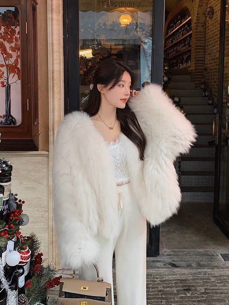 White fur new arrivals bomber