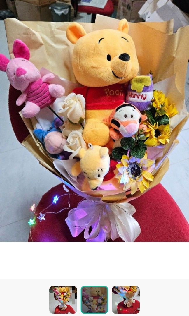 Winnie The Pooh & Friends Flower Bouquet Piglet Tigger Lights, Hobbies ...