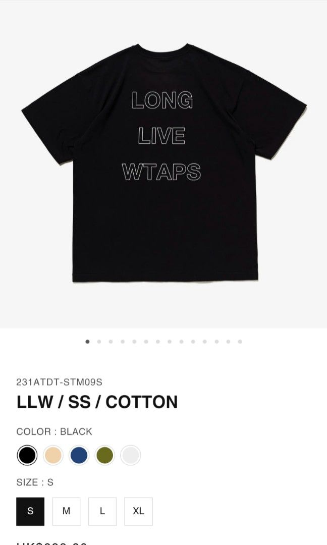 現貨）Wtaps Tee LLW 02 White, 男裝, 上身及套裝, T-shirt、恤衫、有