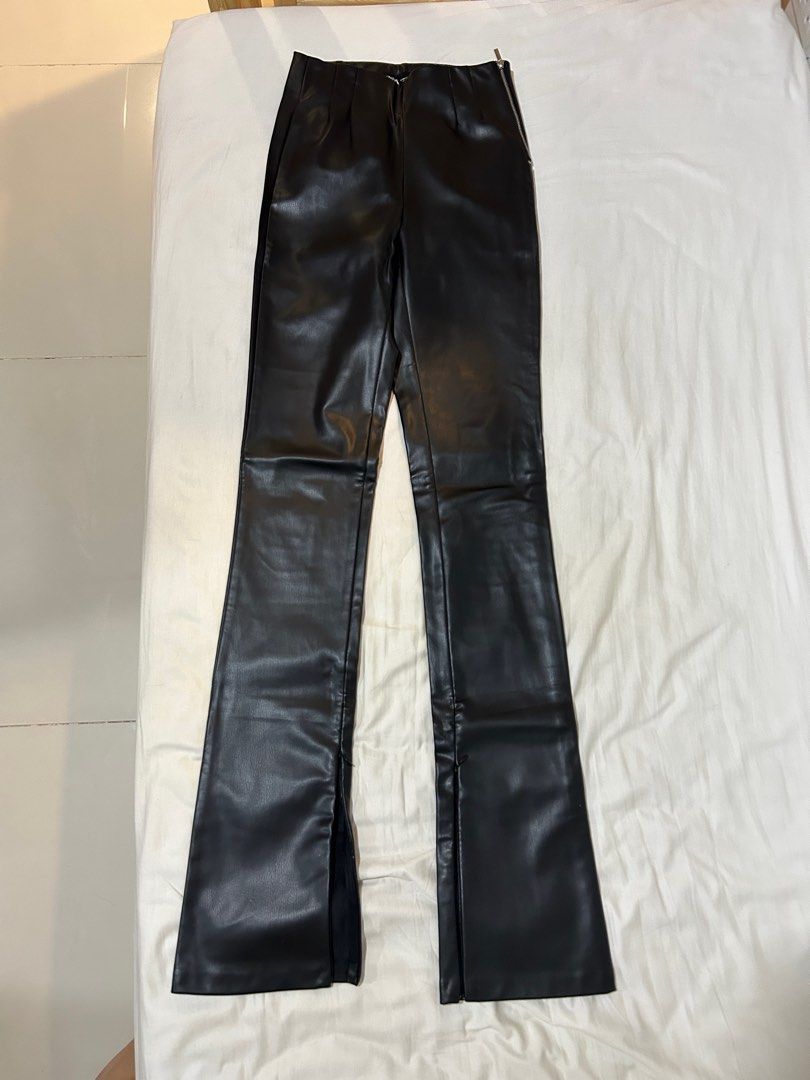 ZARA Extra Long Faux Leather Leggings, Women's Fashion, Bottoms, Other  Bottoms on Carousell