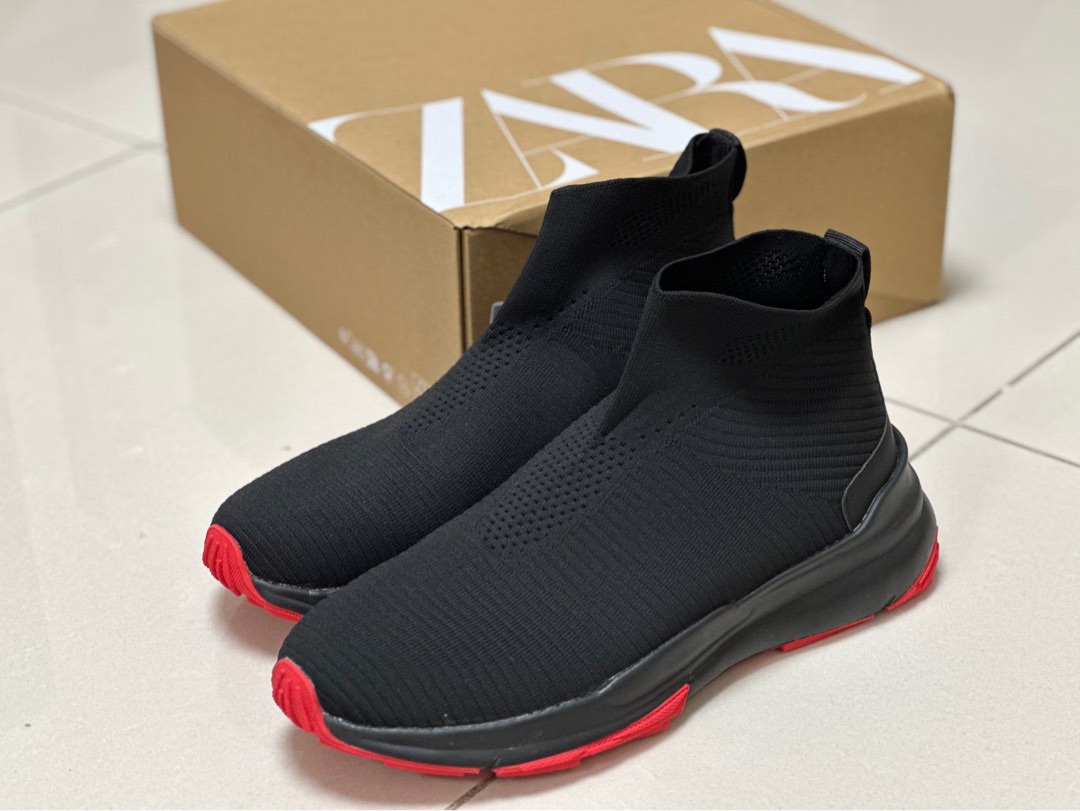 Zara fabric high top sneakers clearance