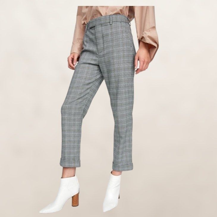 Zara Basic Gray Plaid Slim Pants, Women's Fashion, Bottoms, Other Bottoms  on Carousell