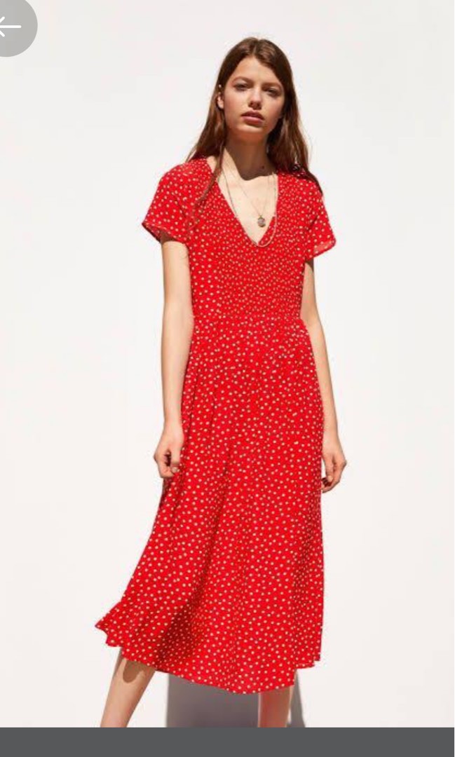 Zara polka dot discount dress red