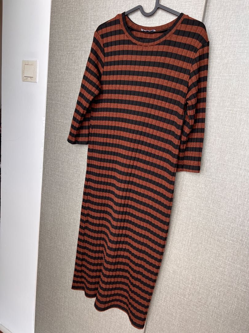 Zara striped bodycon dress hotsell
