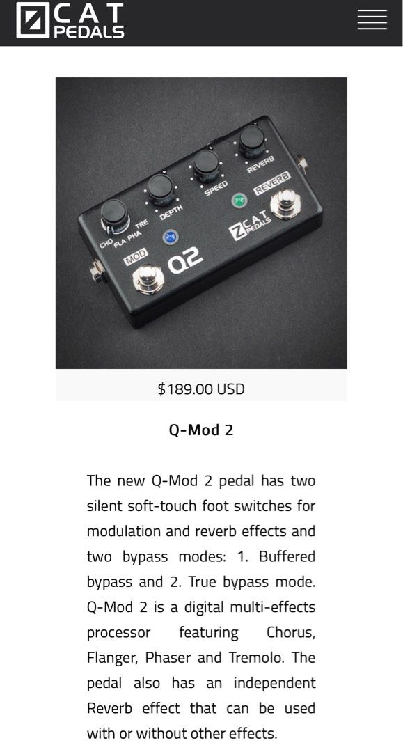 ZCat Pedals Q-mod 2 Modulation & Reverb, Hobbies & Toys, Music