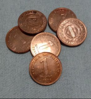 1996 1 Sentimo BSP seriEs Philippine coin 20 each