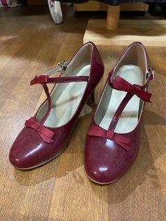日單/紅色跟鞋/二手/24碼