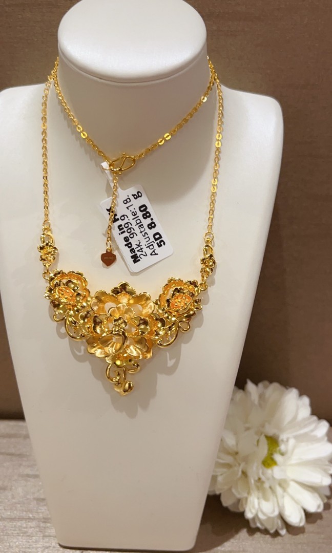 24k gold hk necklace on Carousell