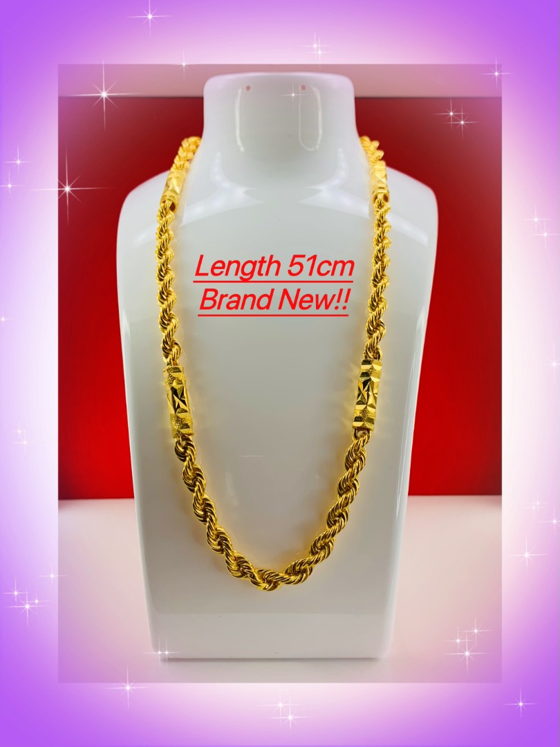 916 Gold Glittering Tube Rope Chain Hollow design 56.42g