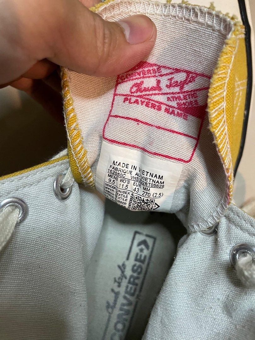 Tag size converse on sale original