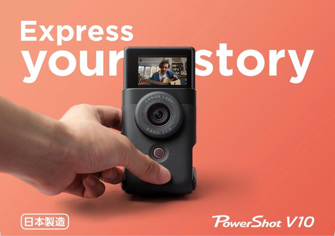 全新Canon PowerShot V10 原裝行貨日本製造Made in Japan 輕巧細小相機(Black)