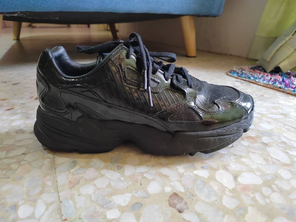 Adidas falcon 2024 black patent