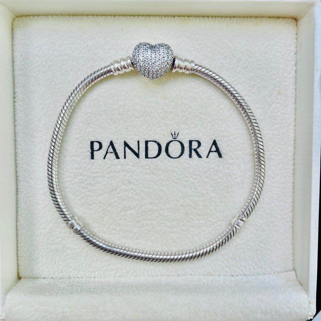 ♛100% Authentic♛ Pandoras Silver Snake chain sterling silver bracelet with heart  clasp Pandora Bracelets, Pandora Jewelry 599539C00，Women's Jewelry, Pandora  Bracelet Valentine's Day Gifts | Lazada PH