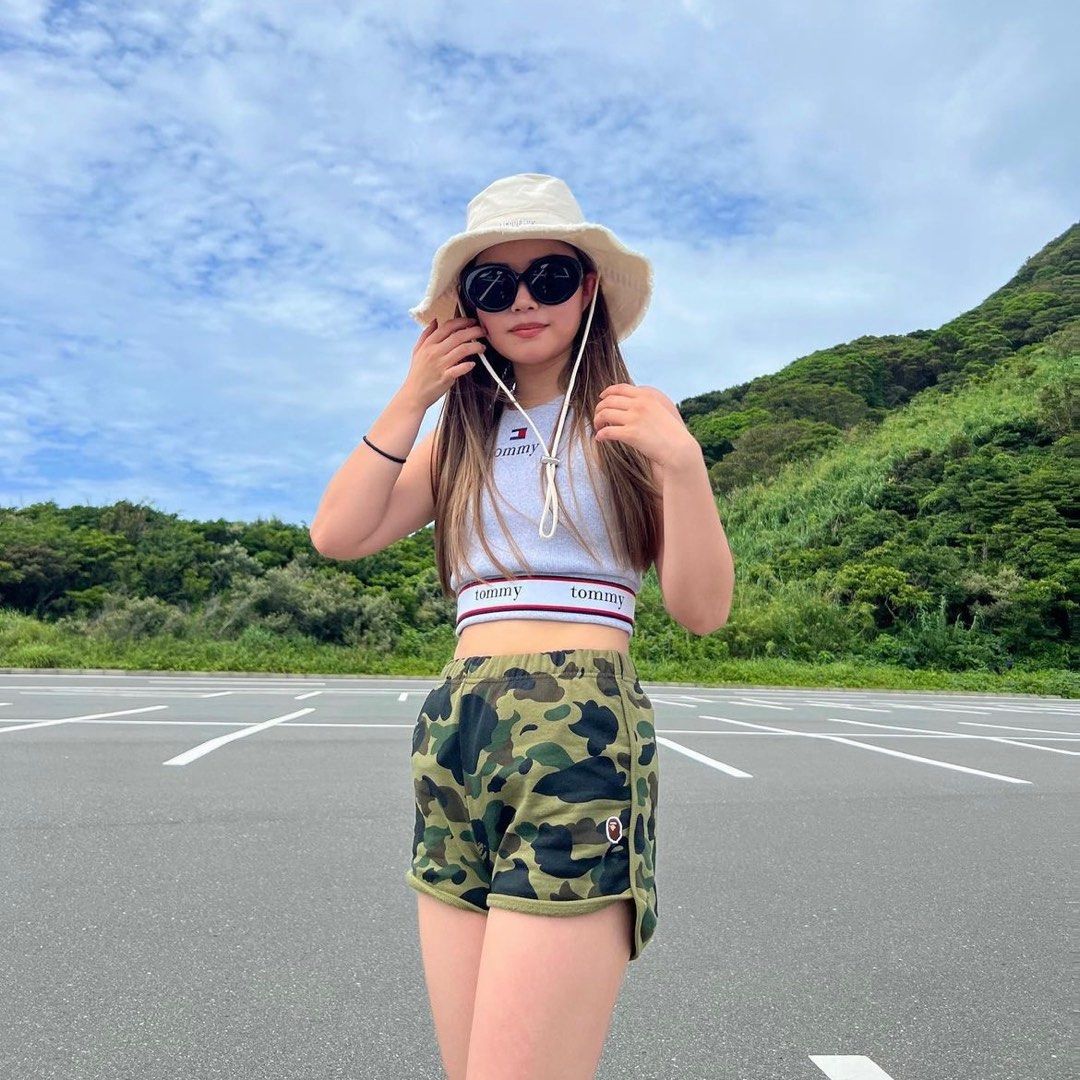 BAPE 1ST CAMO SWEAT SHORTS Women s Fashion Bottoms Shorts on