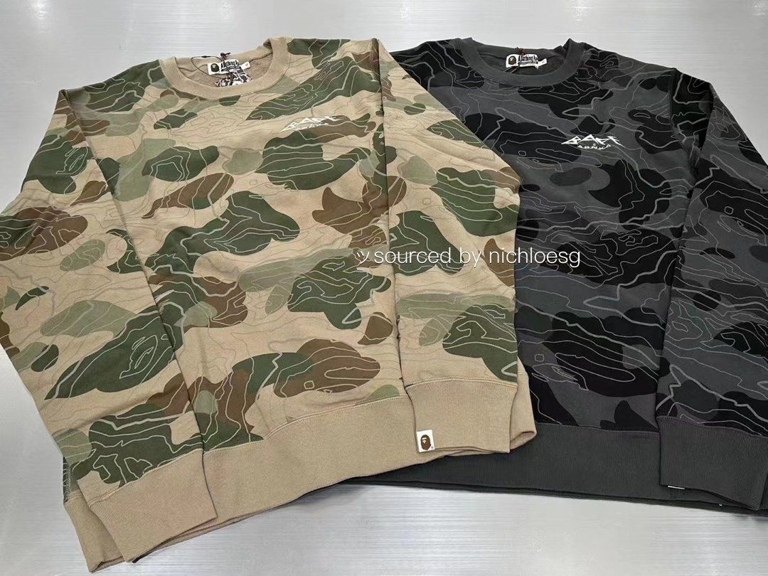 BAPE LAYERED LINE CAMO CREWNECK