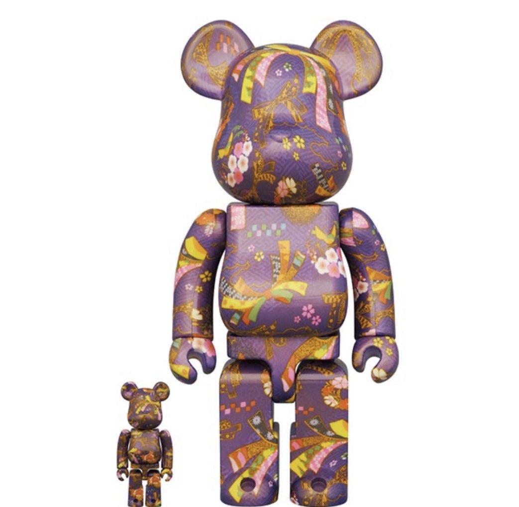 BEARBRICK 千代紙弐100% & 400% be@rbrick 三十六景, 興趣及遊戲, 玩具