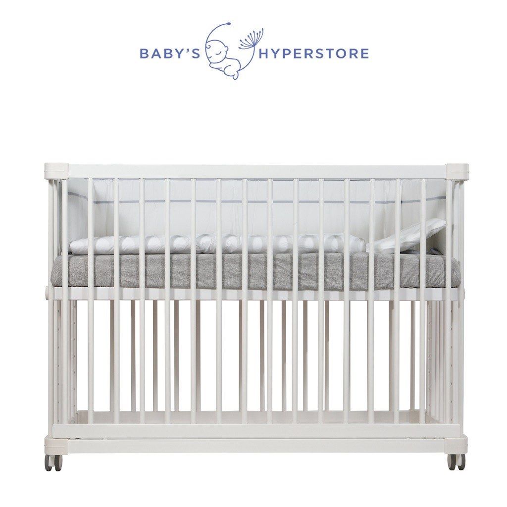 Beblum lavo cot 5 convertible baby cot baby crib in white, Babies