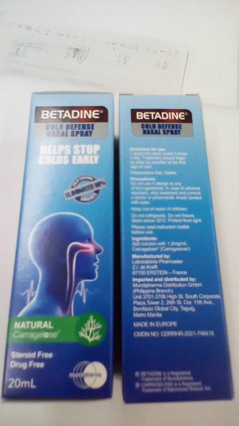 Betadine nasal spray (Category: Health Food, Drinks & Tonics) located in Pasay City. Submitted by shirley.manacsa (Listing ID 1245020795, Image 1). Description: .
