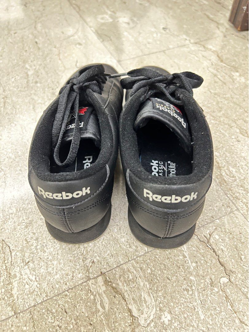 All black leather reeboks store
