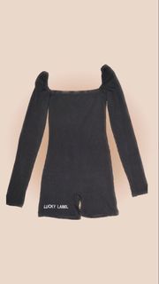 Black long sleeve romper/ jumpsuit
