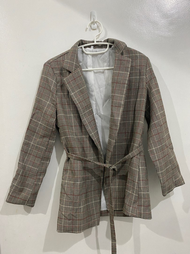 Blazer with belt on Carousell