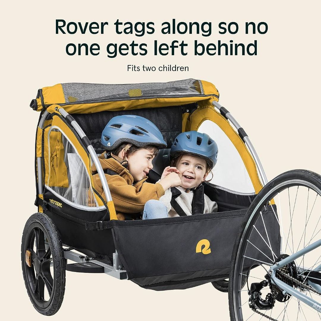 Rover two passenger discount children's foldable bike trailer