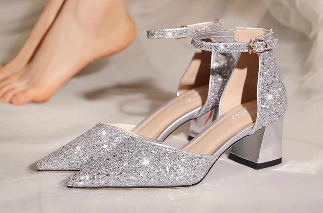 Brand New Ladies Silver Heels 20 only Women s Fashion Footwear Heels on Carousell