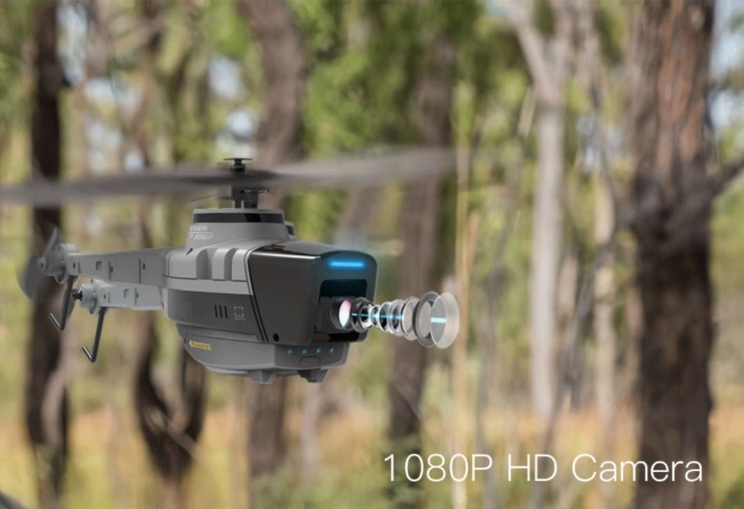 C128 Sentry 4 channel Flybarless RC Helicopter Black-Hornet with 1080P ...