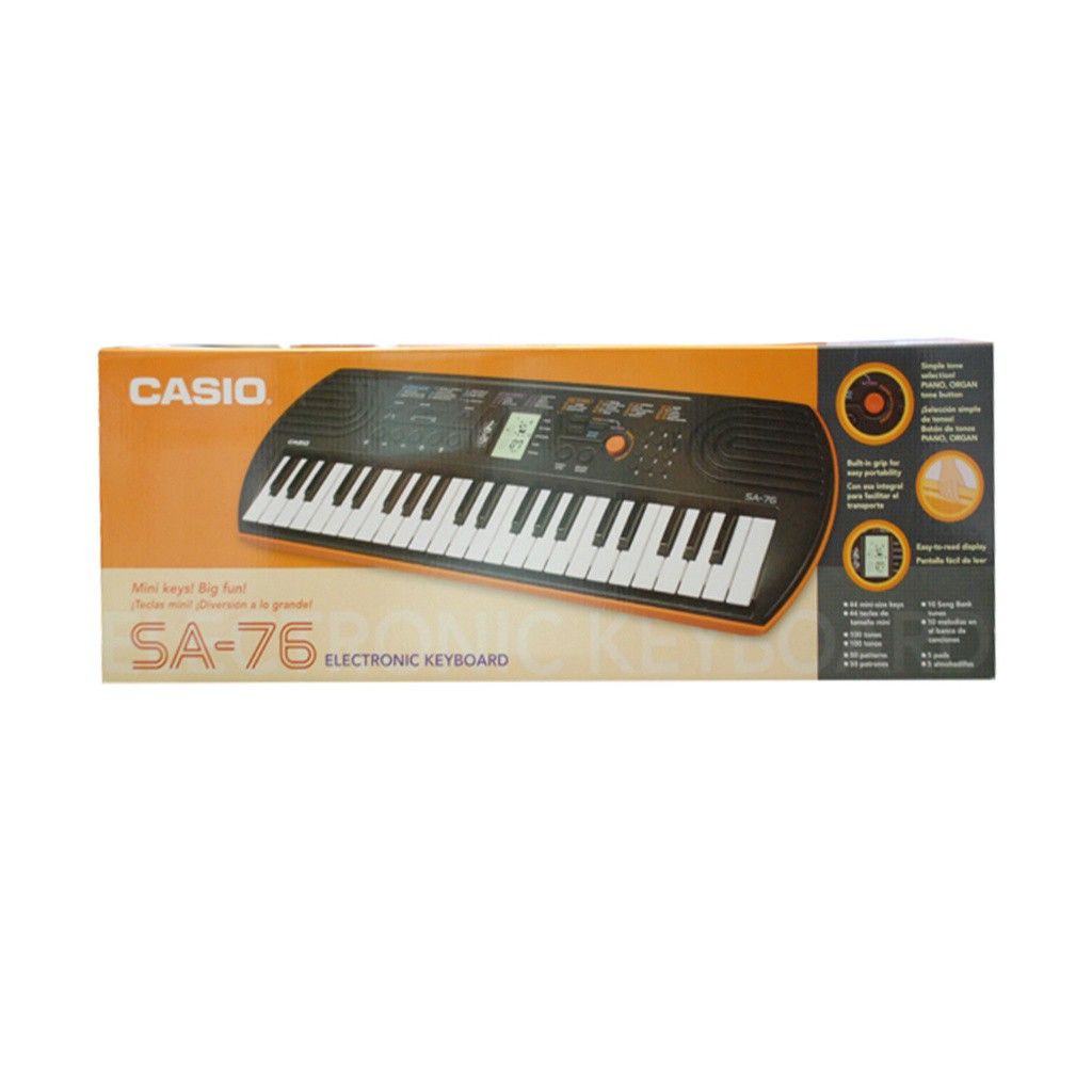 Casio Electronic Keyboard SA76, 44 Mini Keys with Adapter Included, Hobbies & Toys, Music
