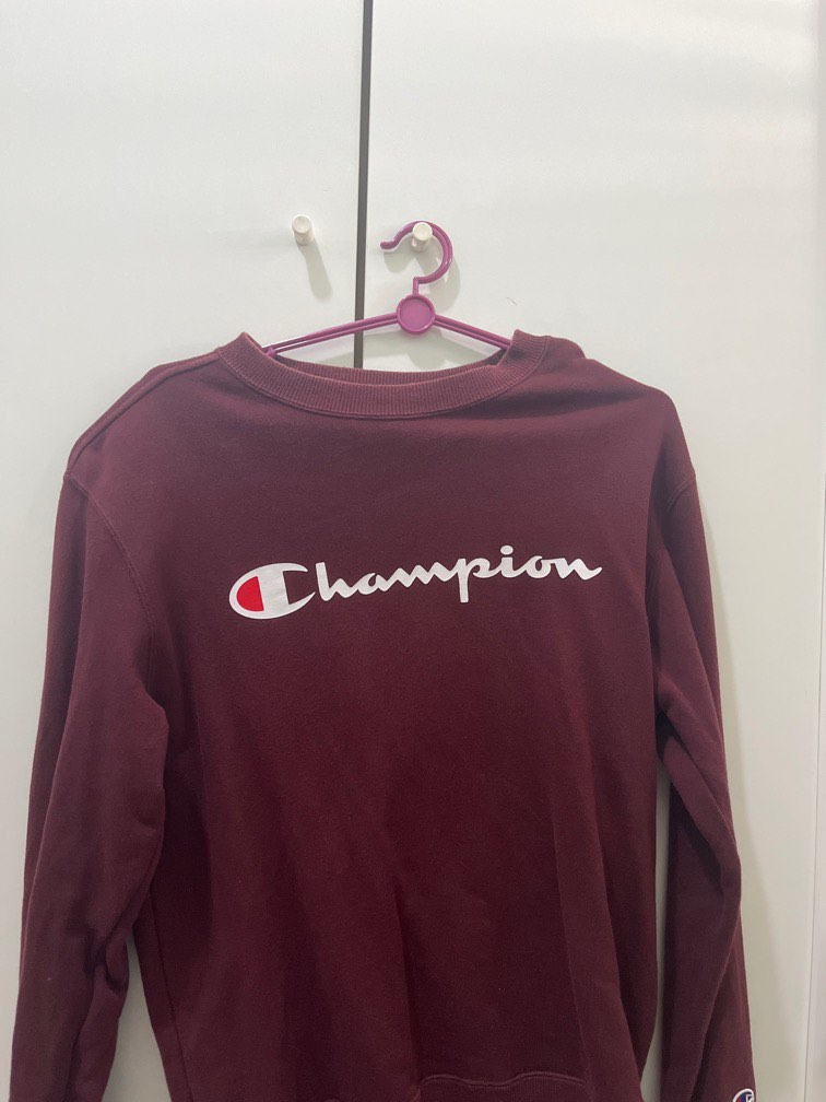 Champion Maroon Sweater Women s Fashion Coats Jackets and