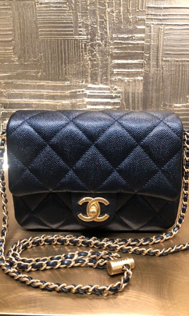 Chanel 21K My Perfect Mini Flap Bag Iridescent Black