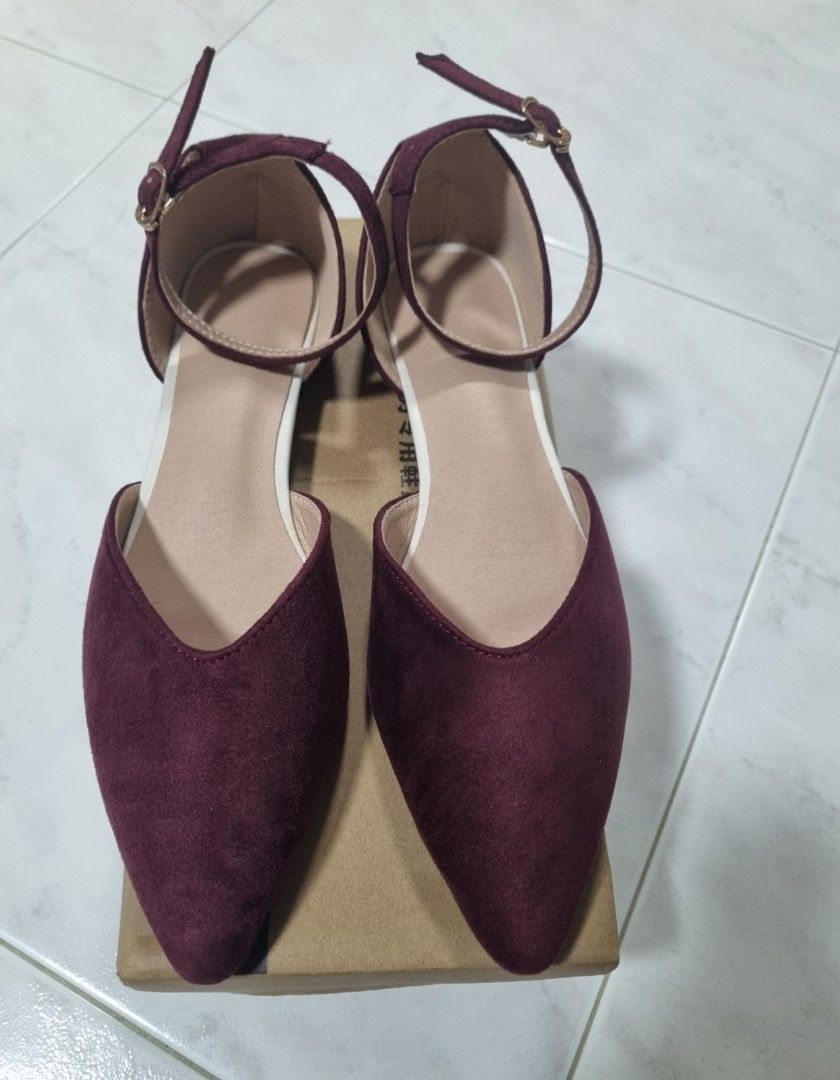 Maroon pointed toe cheap flats