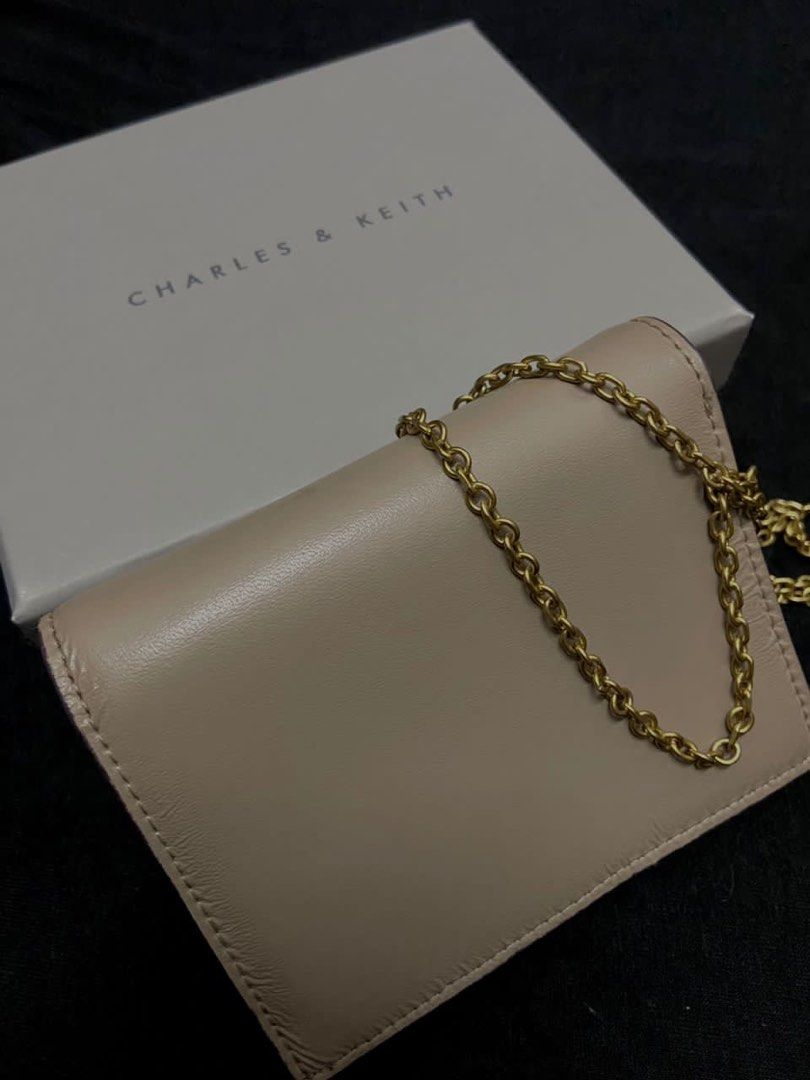 Charles & Keith - Women's Snap Button Mini Short Wallet, Sand, Xxs