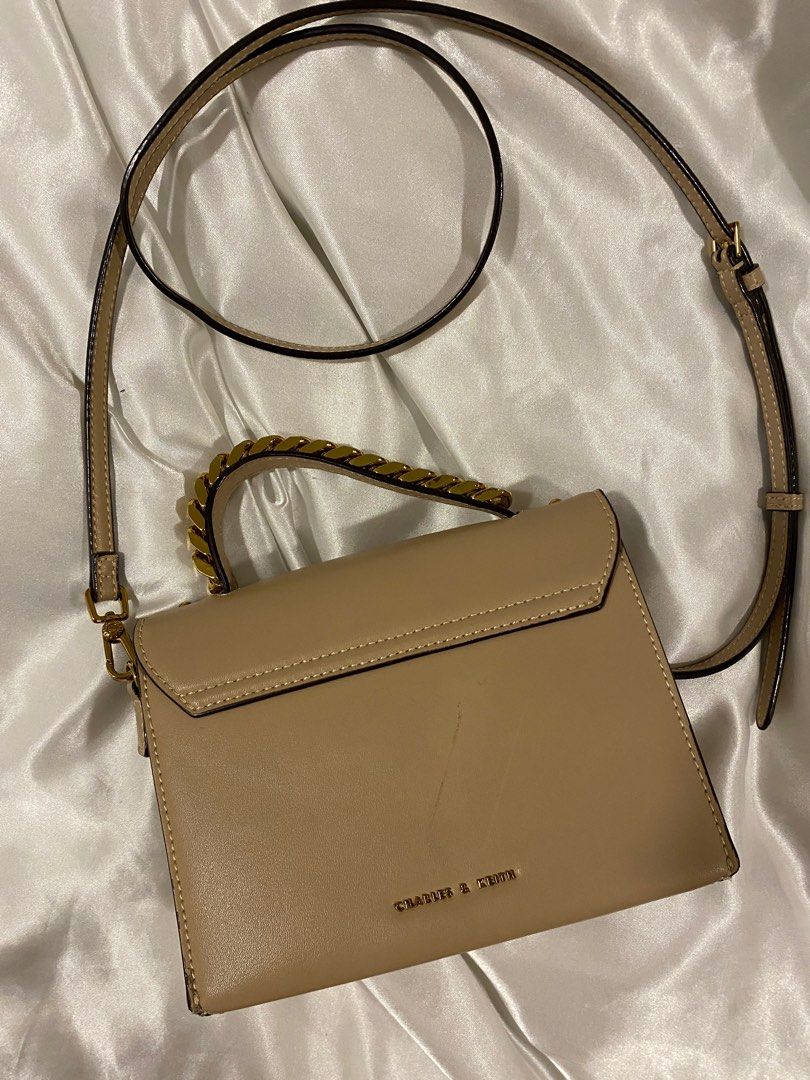 Charles and keith chunky metal top handle bow flap bag 2025