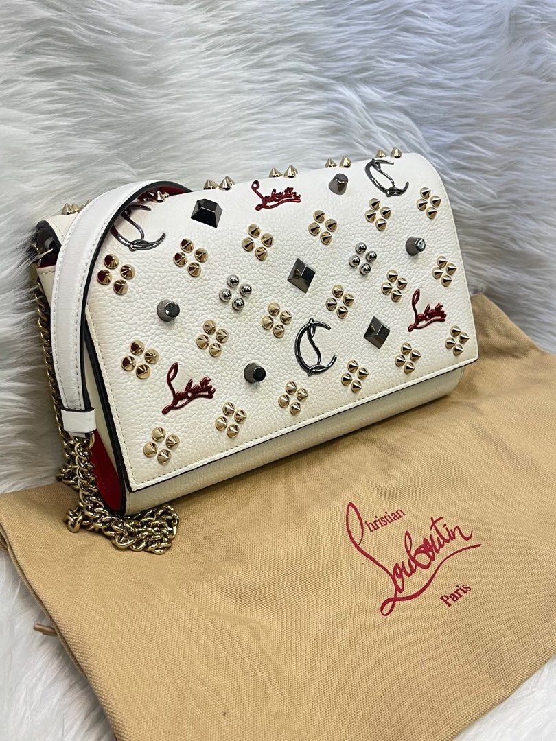 Christian Louboutin Paloma Leather Embellished Clutch Bag