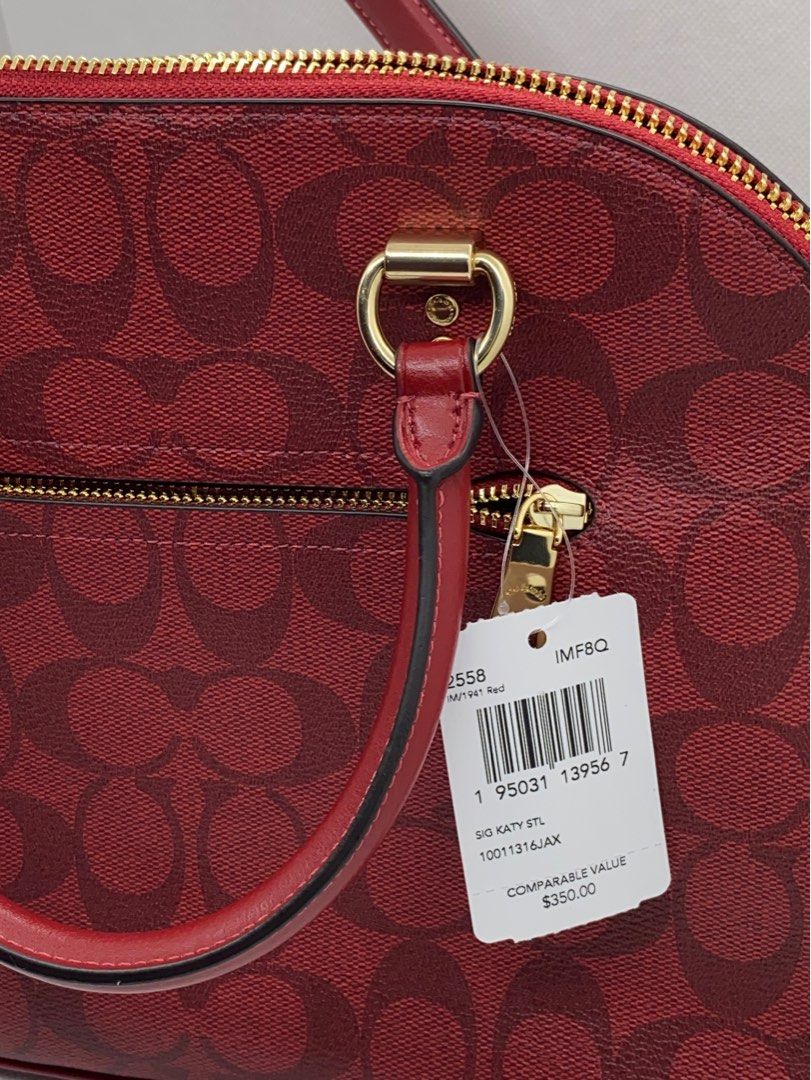 Coach alma Red with wallet authentic (Category: Luxury Bags & Wallets) located in Manila. Submitted by lovekeikobiz (Listing ID 1245018848, Image 3). Description: Includes the compact wallet Save $$$ with this deal.