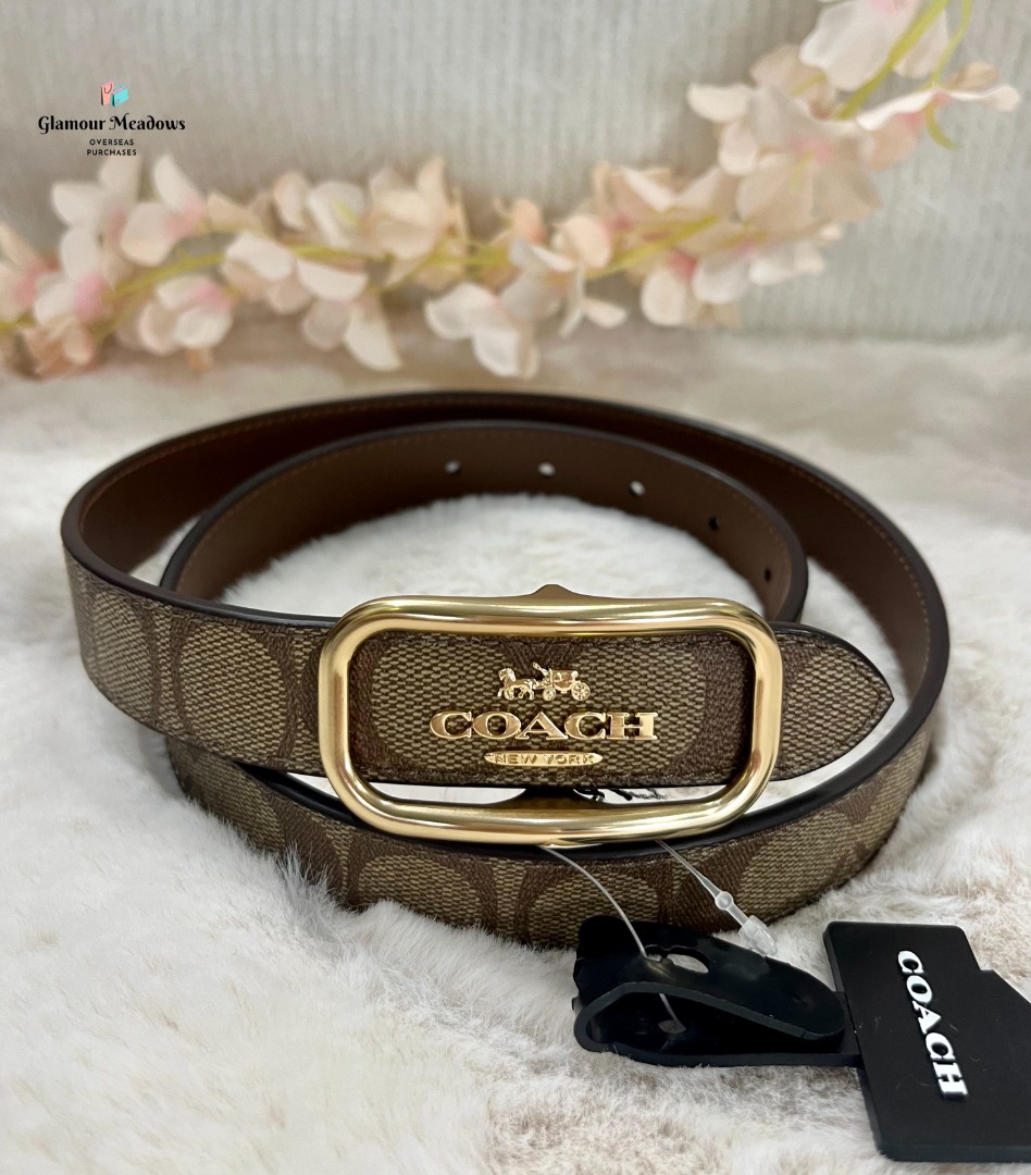 Coach Morgan Rectangle Buckle Belt Women Women s Fashion Watches Accessories Belts on Carousell
