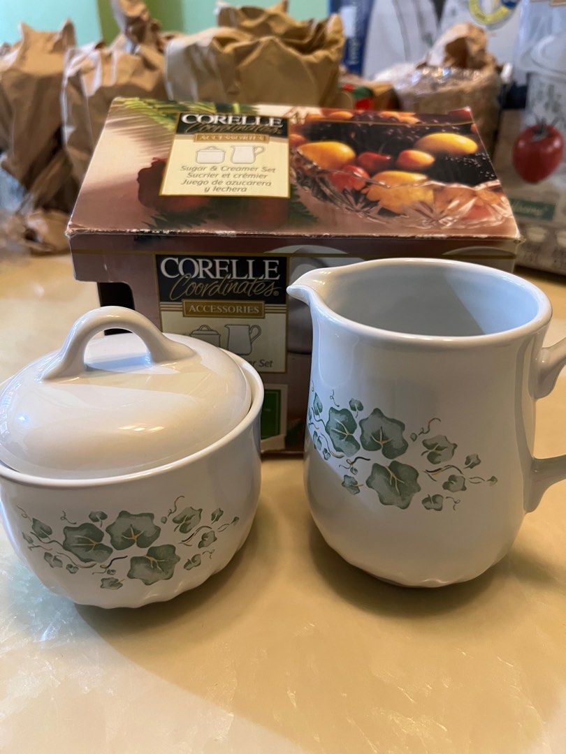 Corelle sugar & creamer set on Carousell