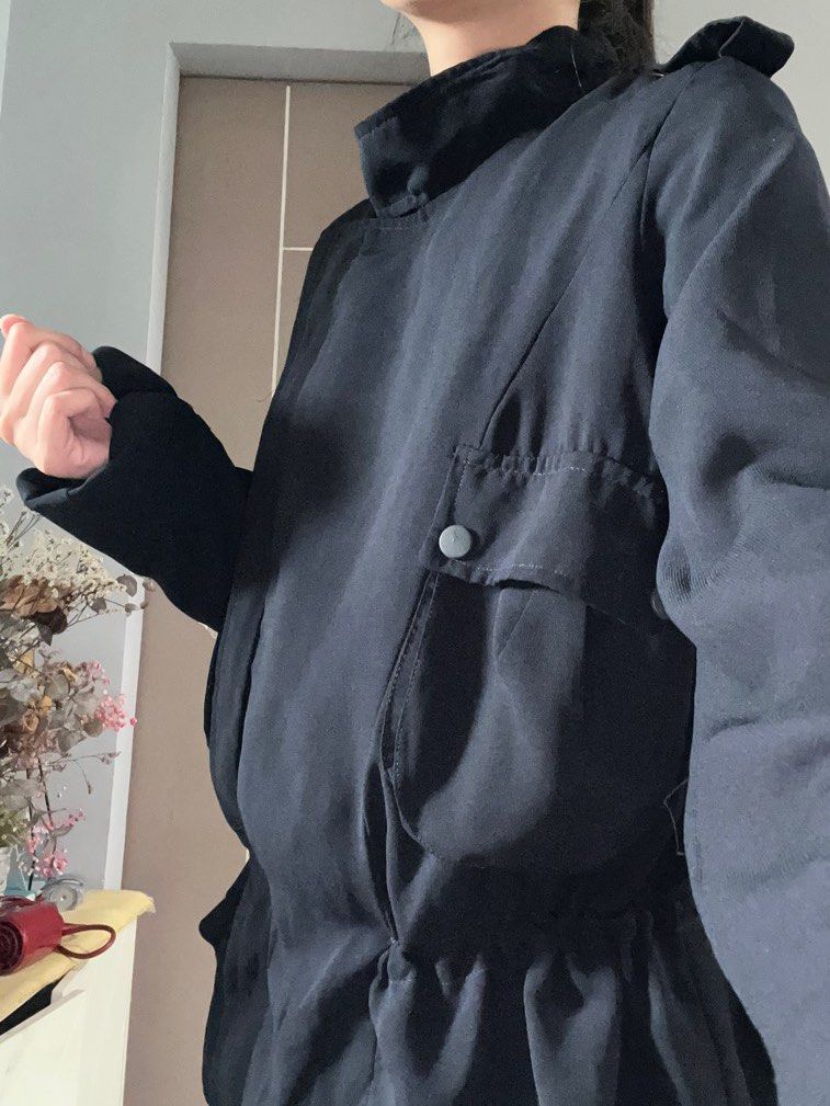 dark blue military jacket (thrifted) on Carousell