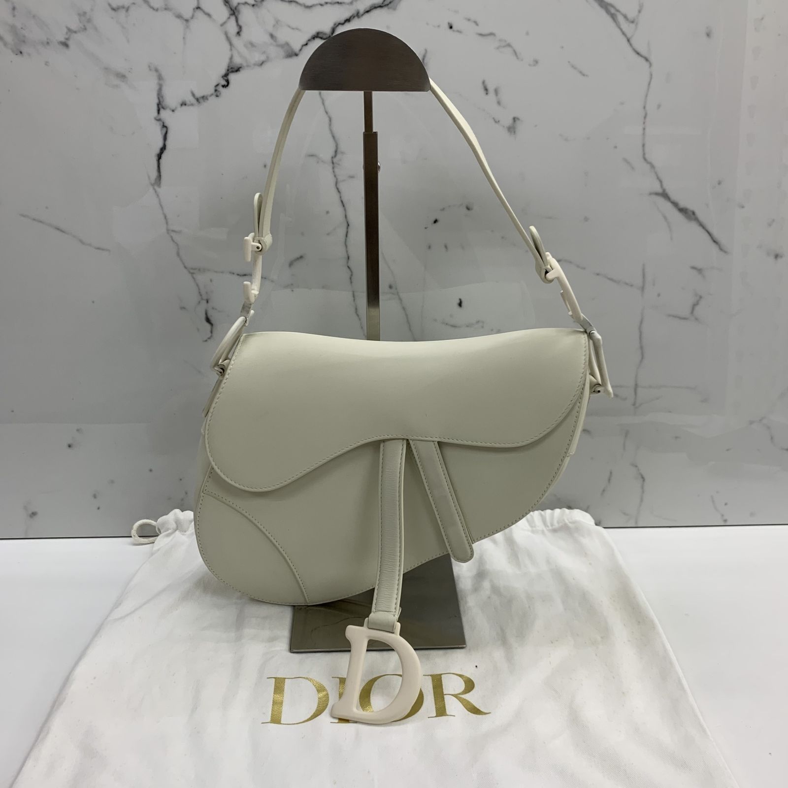 DIOR WHITE ULTRAMATTE SADDLE SHOULDER BAG 237021696 TI Luxury