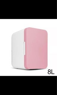 Dokio Pink 8L Mini Beauty Fridge Portable Cool & Warm Skincare, Makeup and Food Fridge for car home