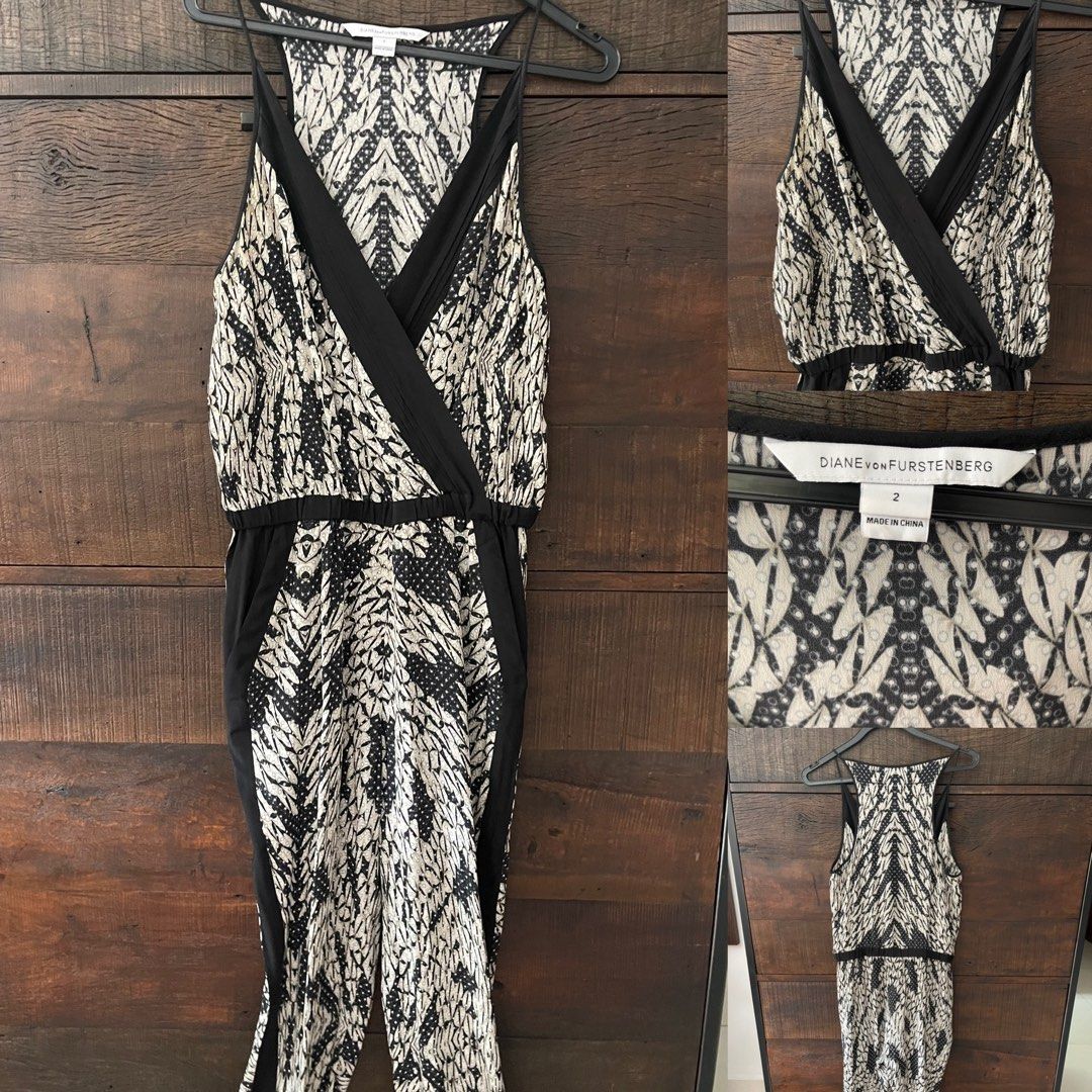 Dvf silk top jumpsuit