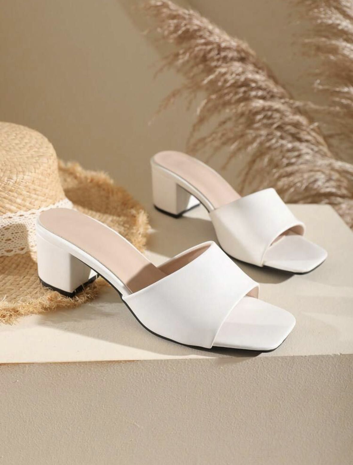 Elegant White Heeled Sandals Women s Fashion Footwear Heels on