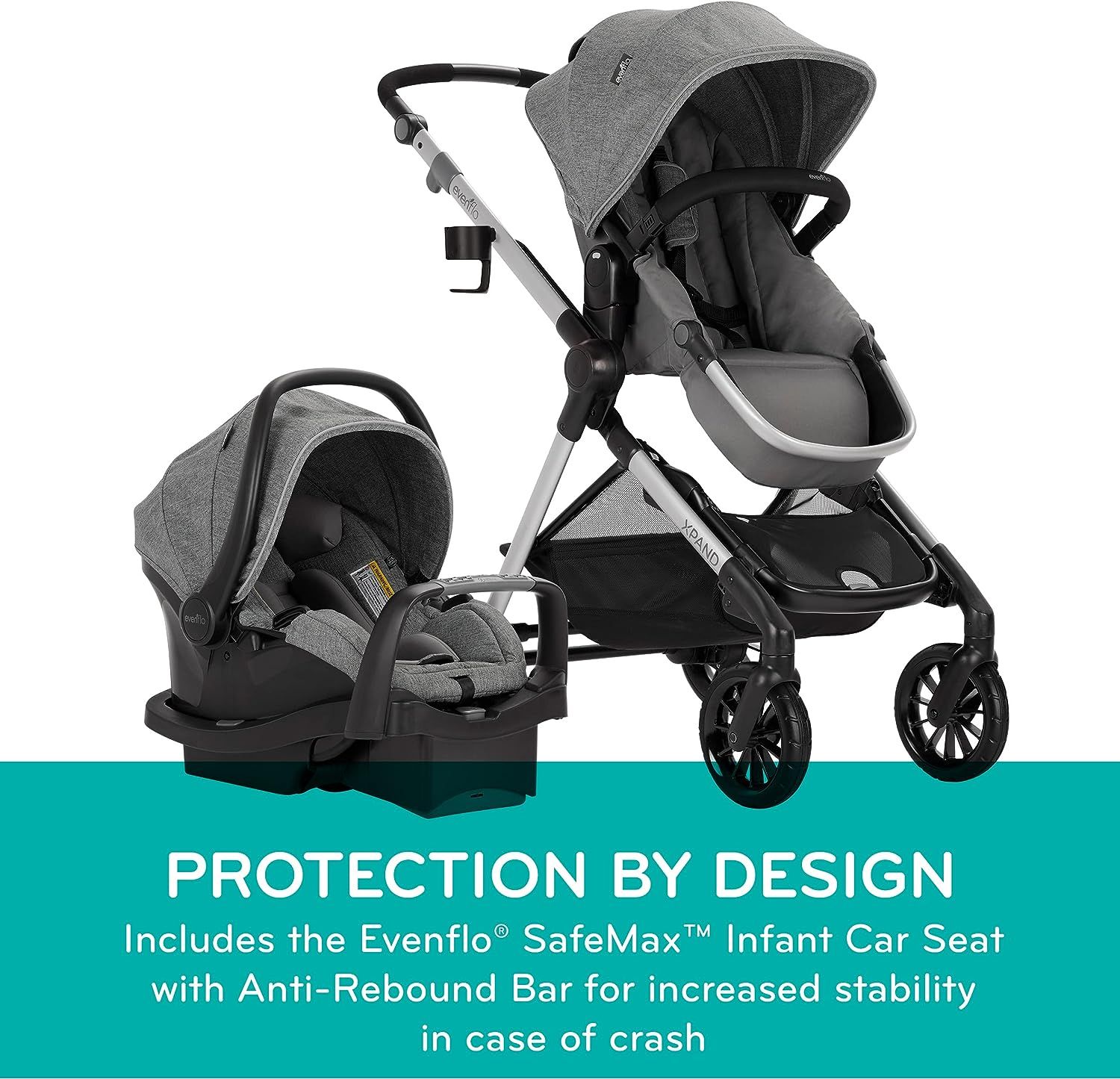 Evenflo Pivot Xpand Modular Travel System with SafeMax Infant Car